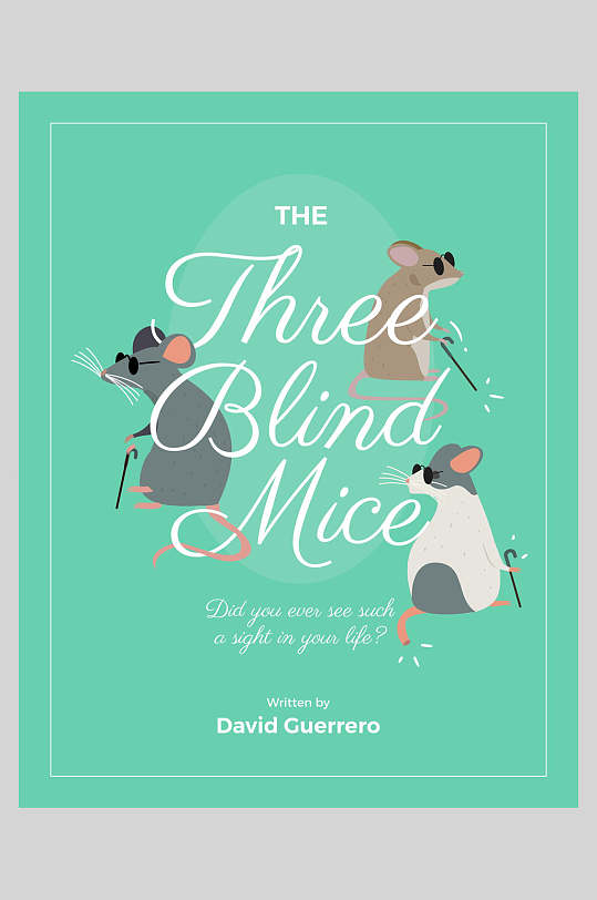 英文绿色高端大气手绘绘本封面海报