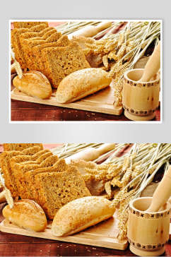 松软全麦面包食物图片