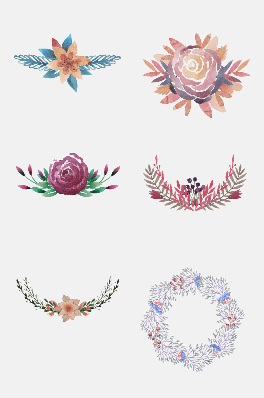 时尚鲜花花环桂冠免抠设计素材素材