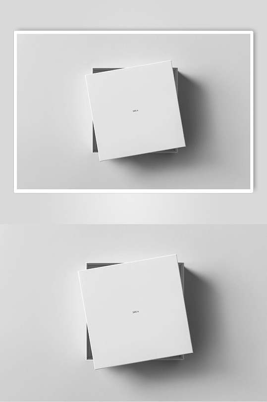正方形阴影英文字母灰白色盒子样机