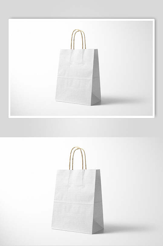 麻绳塑料材质阴影手提袋购物袋样机