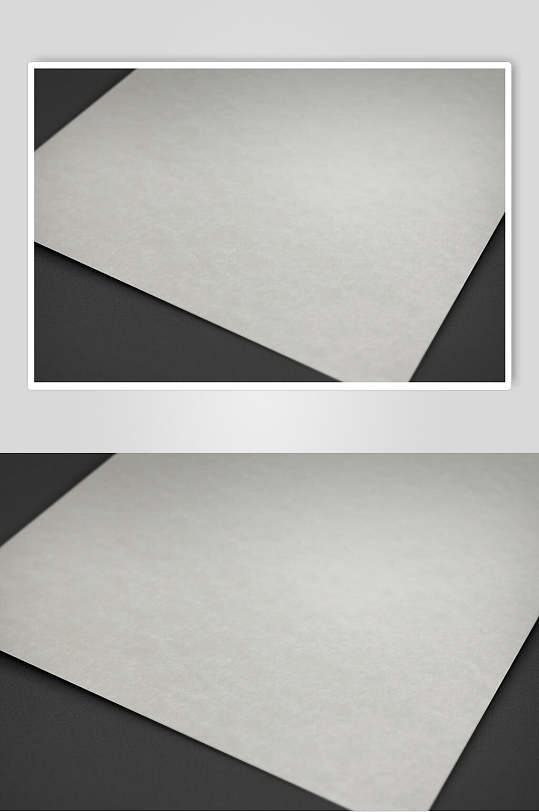 阴影灰背景纯白色纸张时尚折页样机
