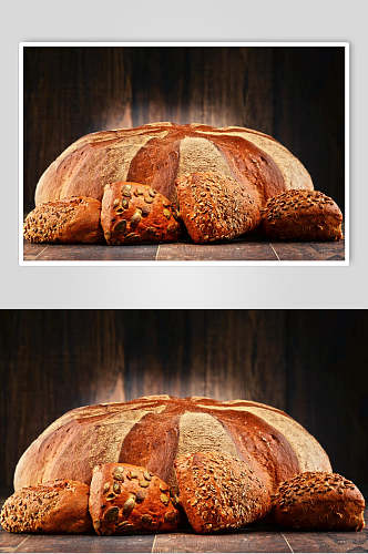新鲜美味全麦面包高清图片