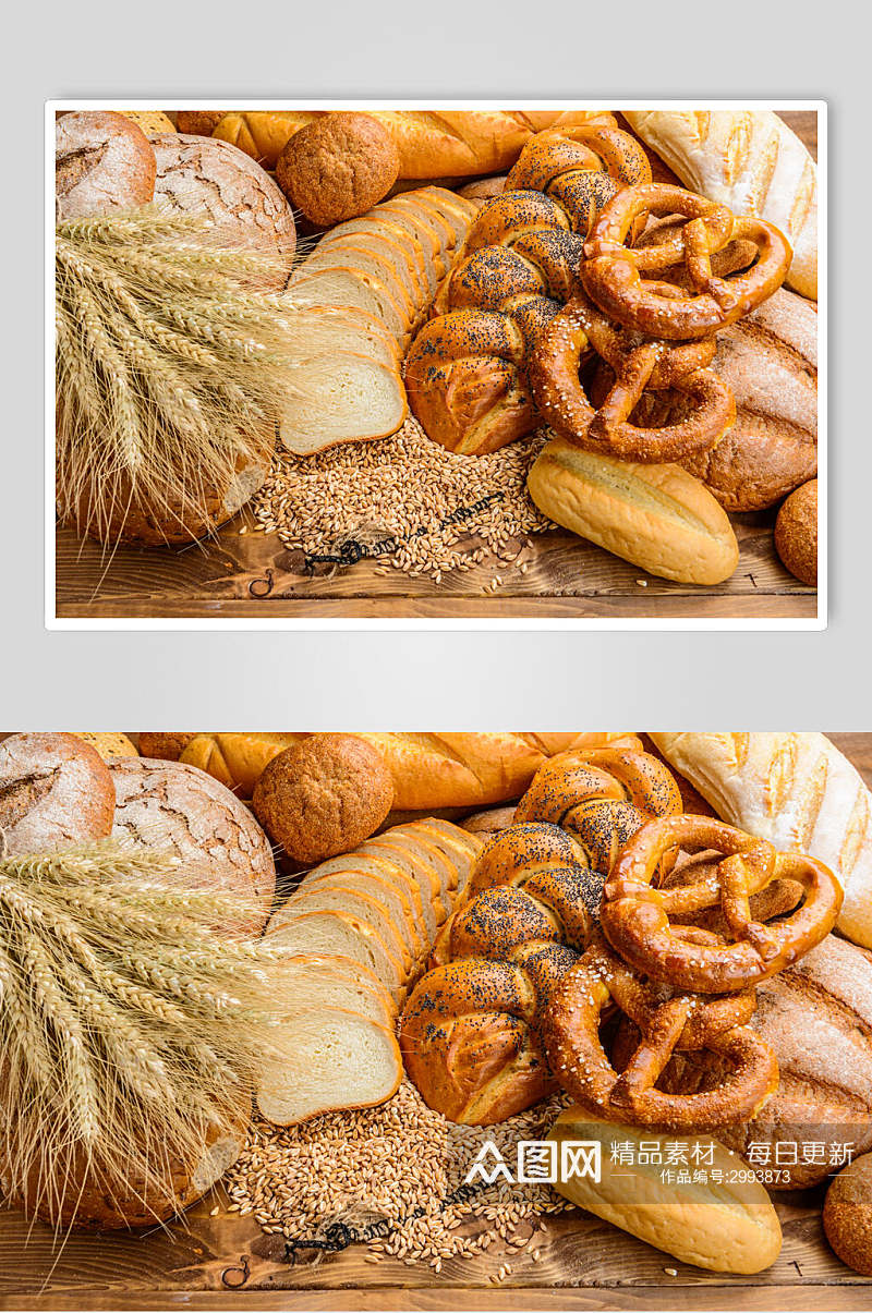 传统美味全麦面包食品图片素材