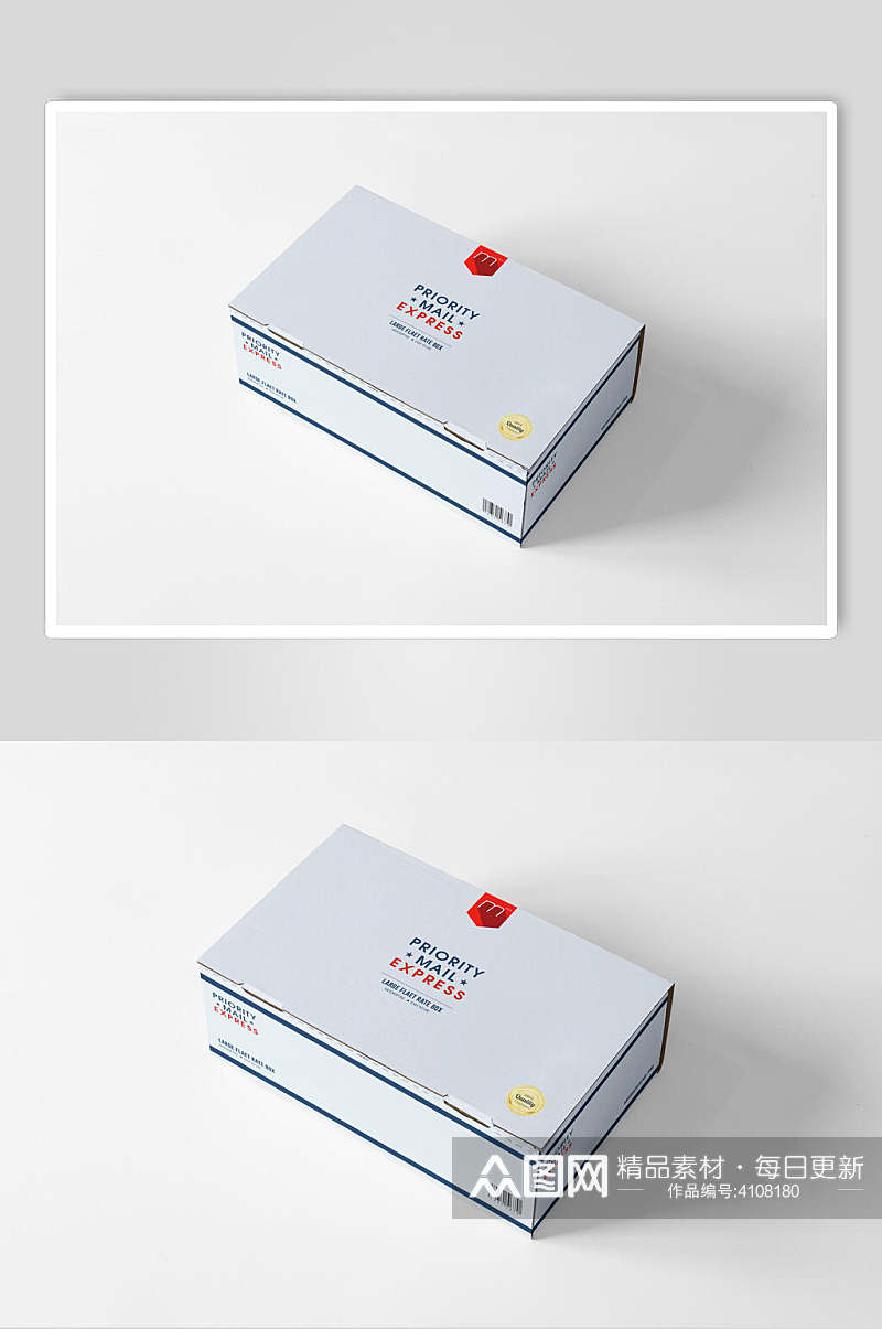 立体方形英文字母红色纸箱包装样机素材