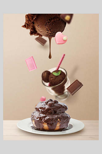 巧克力蛋糕美食料理海报