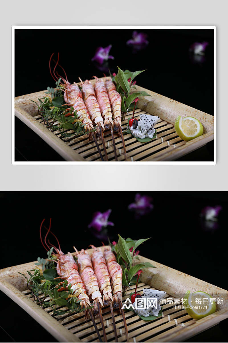 新鲜海鲜基围虾图片素材