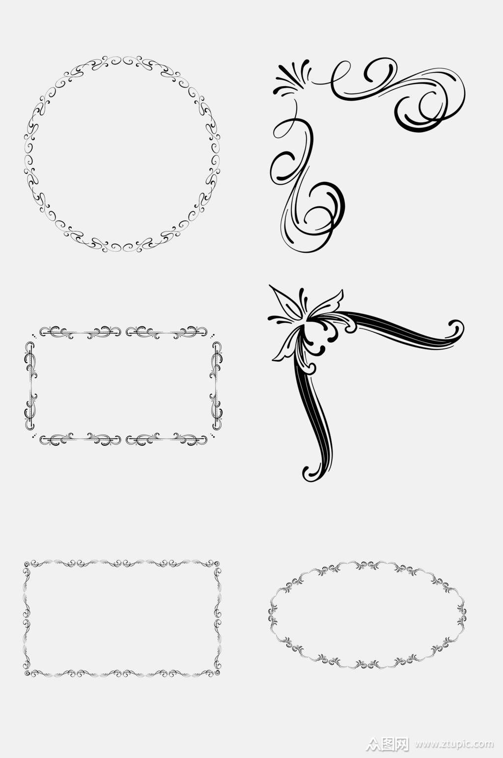 欧式大气简约线条装饰边框免抠素材素材