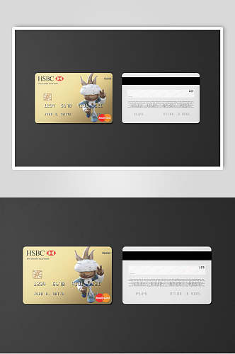 卡通创意信用卡贴图样机