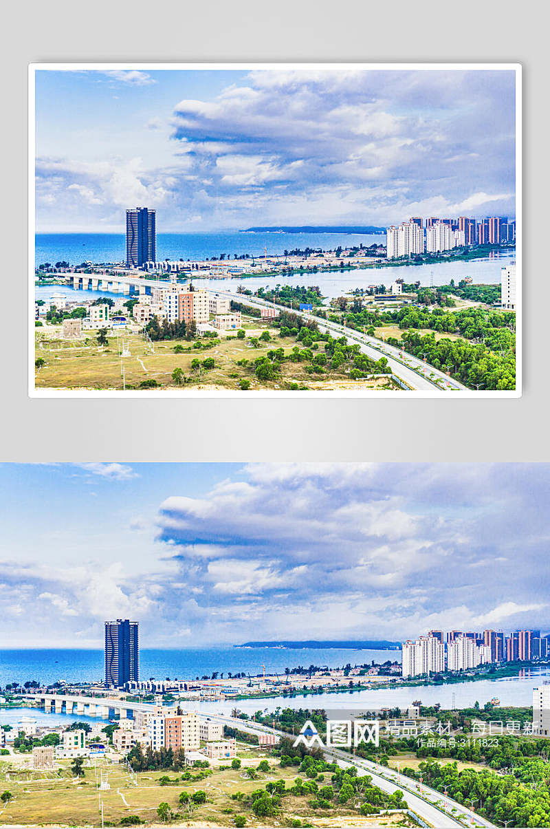 广东省惠州市惠东县港口镇双月湾的海景公寓图片素材