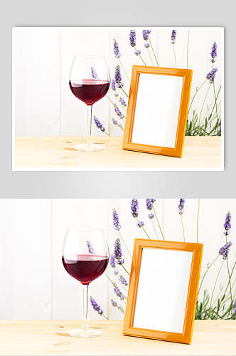 清新红酒相框花语花朵高清图片
