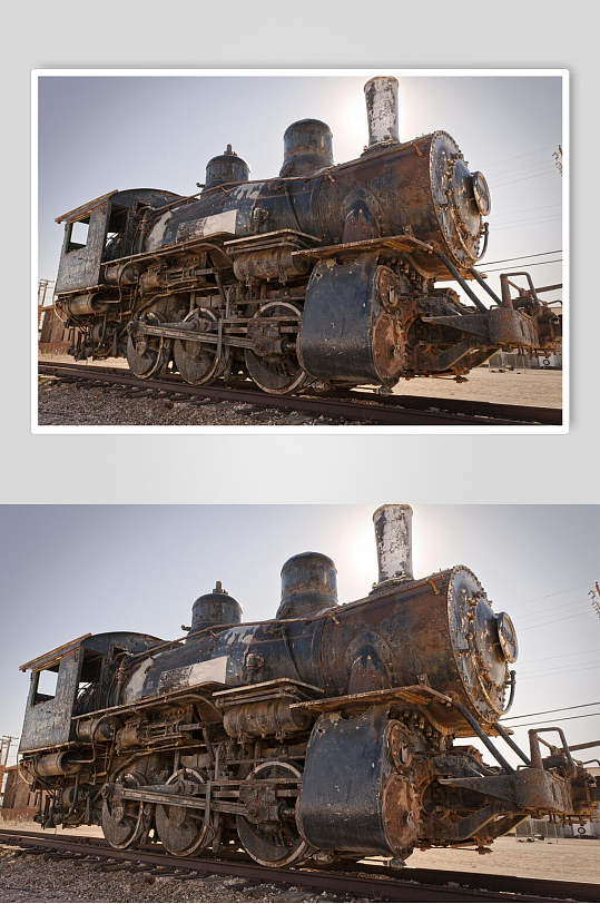 简约工致老蒸汽火车图片