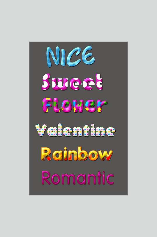 nice甜美特效字素材