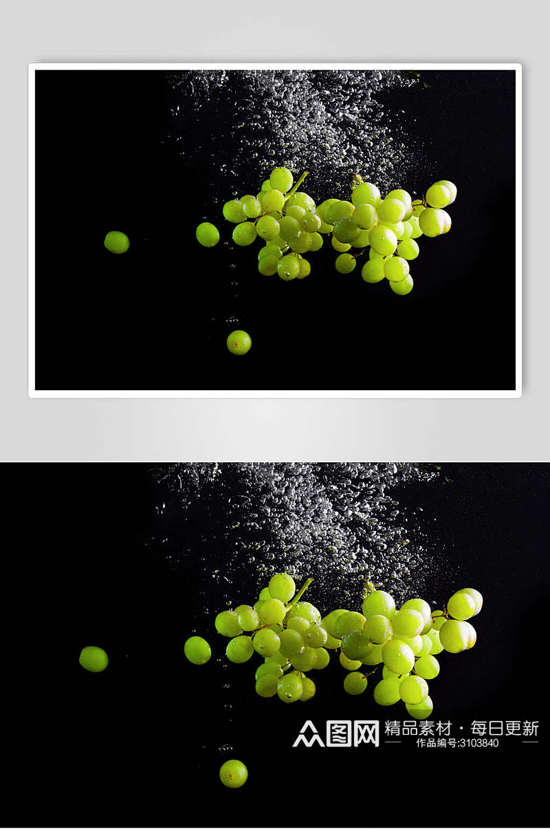 高清绿色水果葡萄食物图片素材