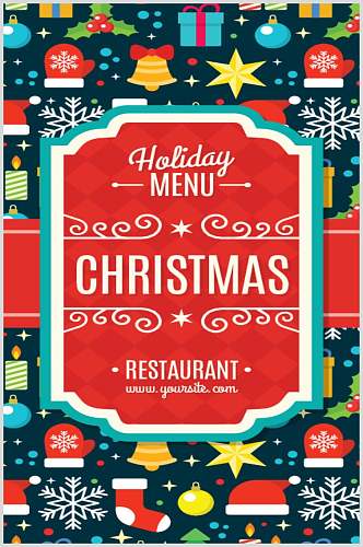 创意圣诞节元素西餐厅菜单