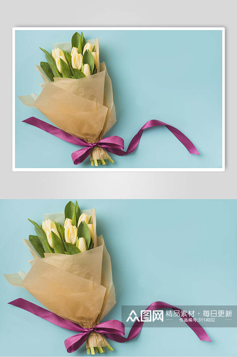 清新蓝色花束花语花朵高清图片素材