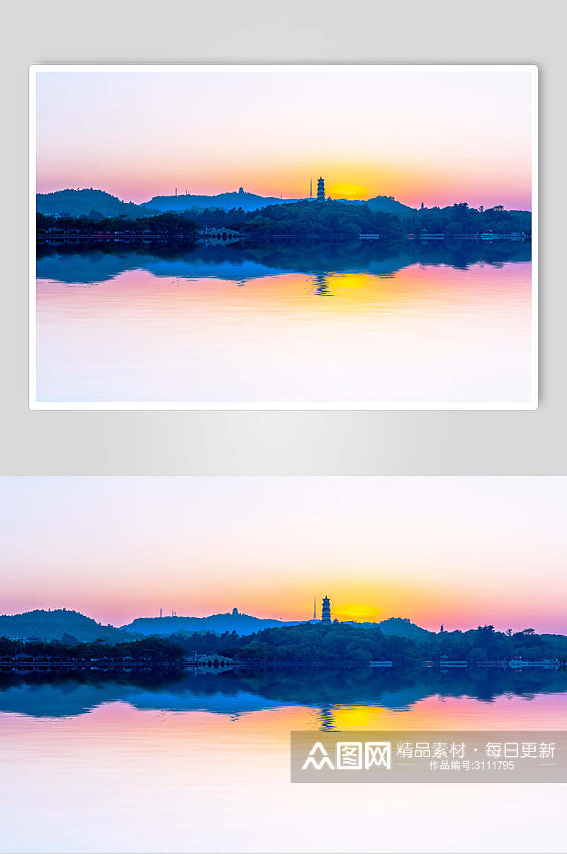 唯美惠州泗洲塔傍晚背景图片素材