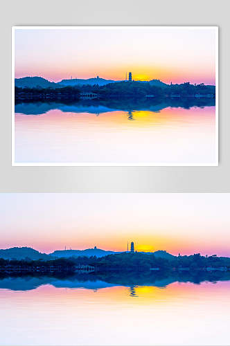 唯美惠州泗洲塔傍晚背景图片