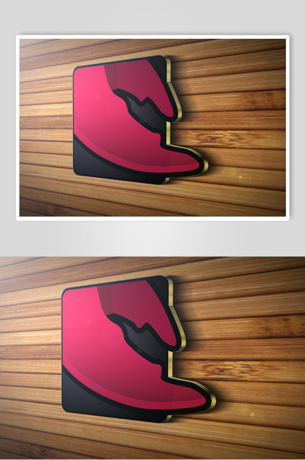 玫红色logo样机素材