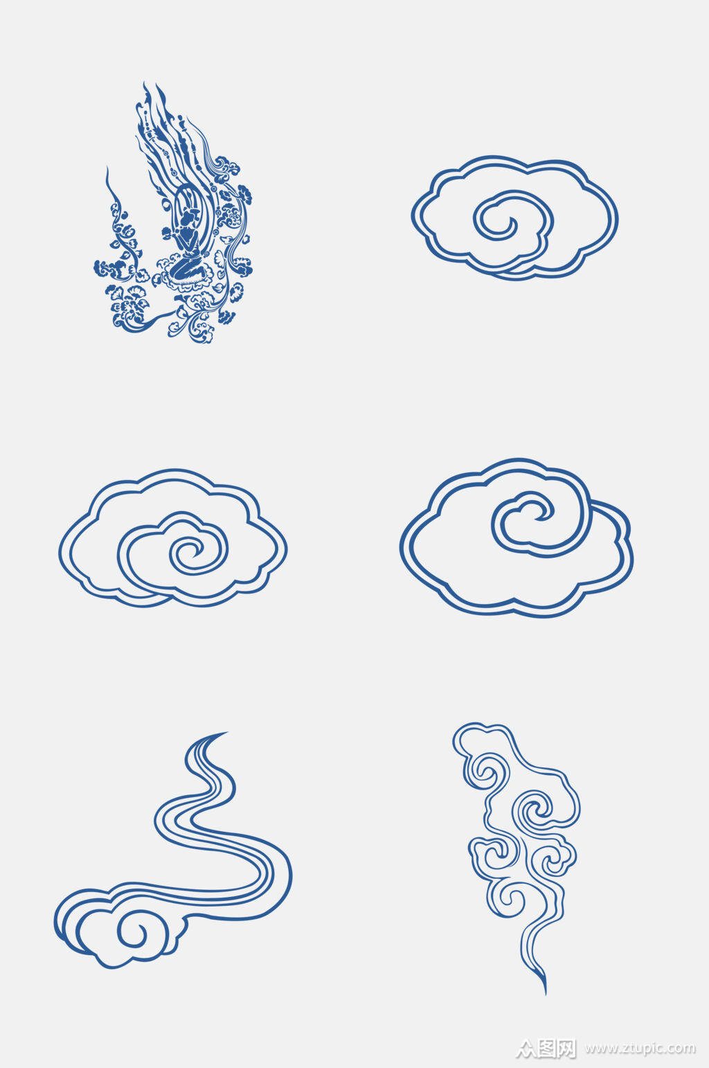 简约大气祥云免抠素材素材