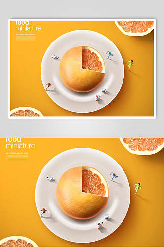 雪橙果蔬甜品美食创意海报