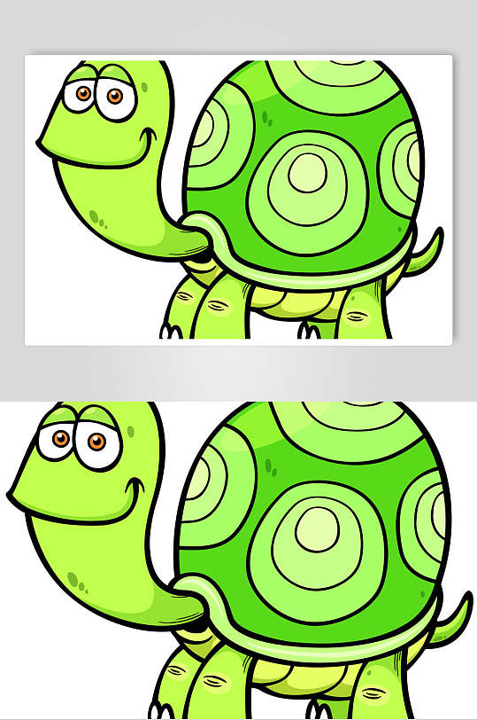 浅绿色卡通乌龟矢量素材