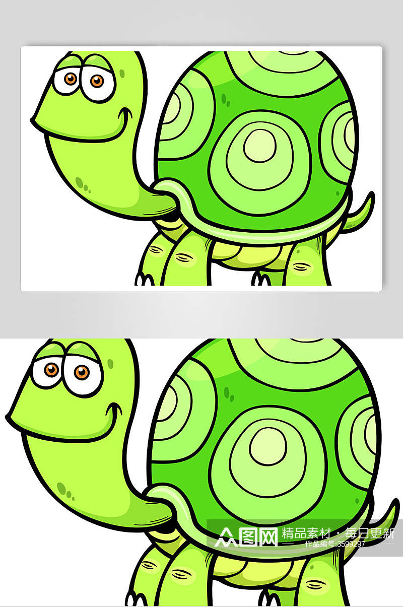 浅绿色卡通乌龟矢量素材素材