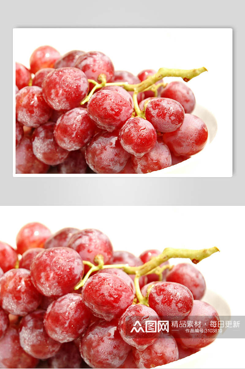 高清新鲜红润水果葡萄食品图片素材