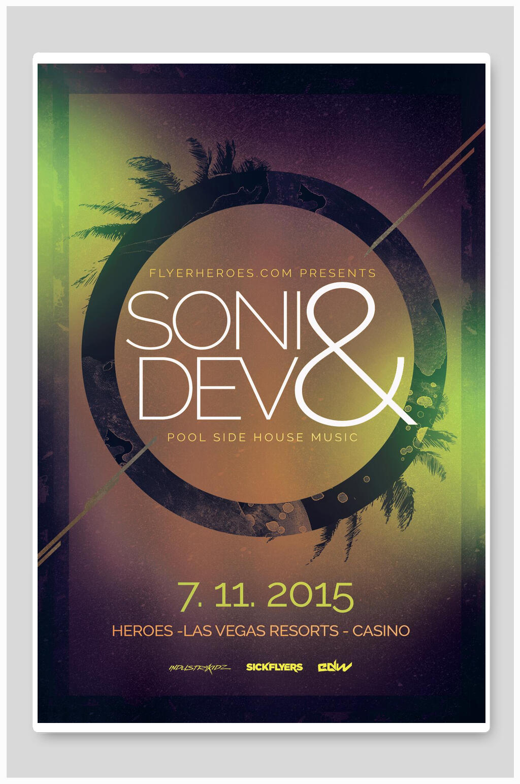 欧美简约绿色植物艺术字海报素材