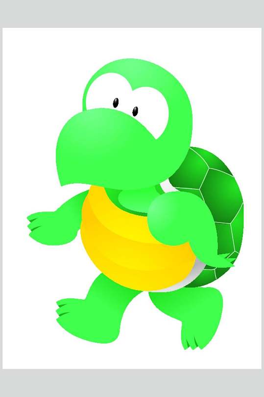 清新可爱创意大气绿色乌龟矢量素材