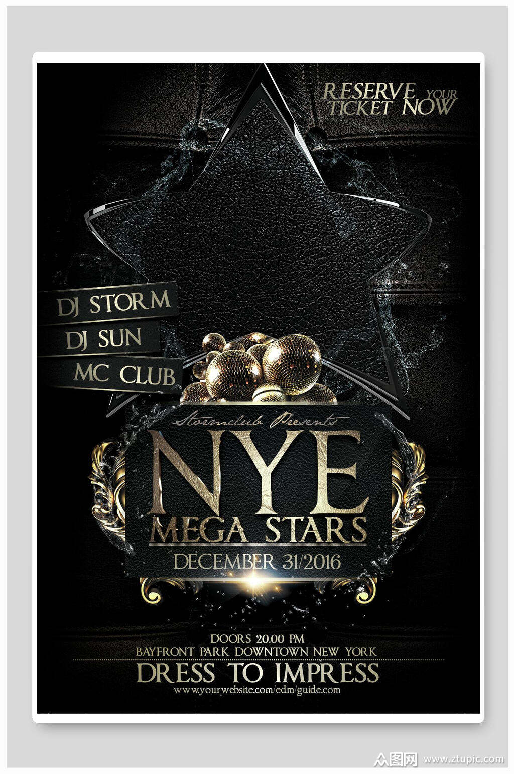 欧美简约黑金宣传海报模板下载-编号3195171-众图网