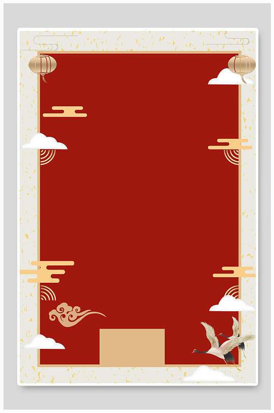 灯笼祥云高端大气红中国风烫金背景