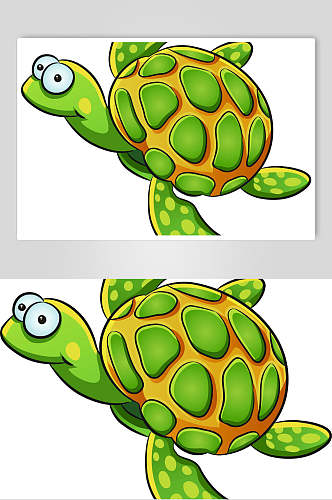 卡通绿色乌龟矢量素材