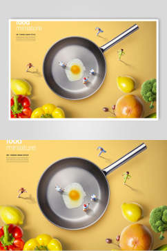煎蛋果蔬甜品美食创意海报
