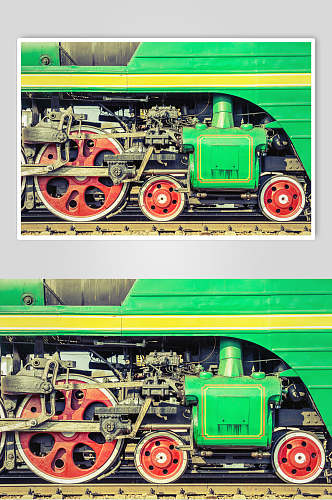 绿皮老蒸汽火车图片