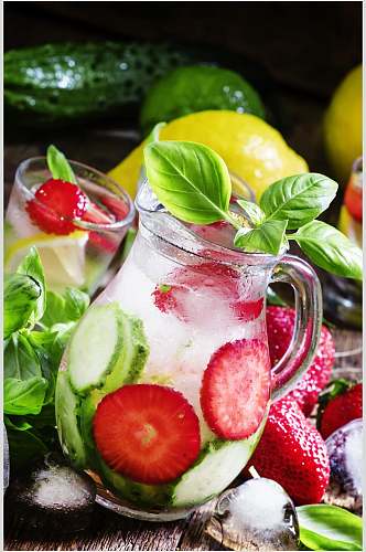 高清果汁水果茶水果草莓食品图片