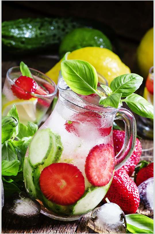 高清果汁水果茶水果草莓食品图片