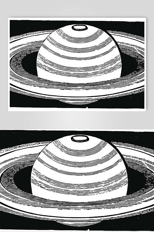 黑白线性星球矢量素材