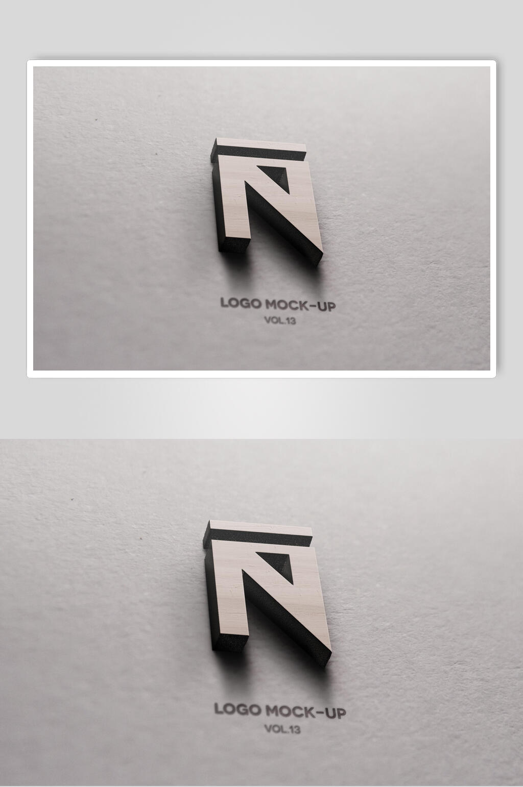 时尚立体黄色创意高端logo样机素材
