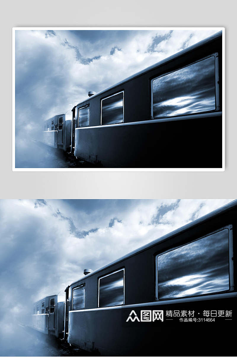 灰色老蒸汽火车图片素材