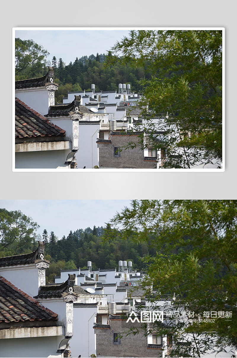 屋檐一角古镇婺源风景图片素材