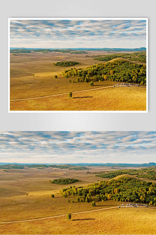 绿洲乌兰布统风景图片