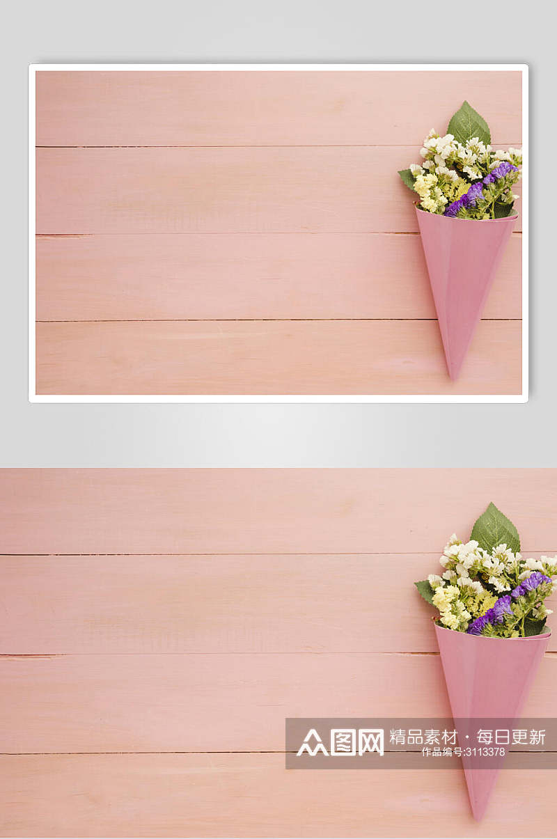 简洁粉色花语花朵高清图片素材