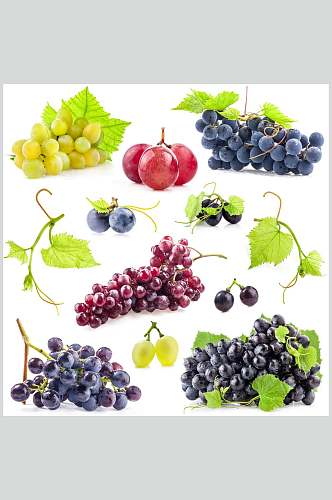 清新创意白底高清水果葡萄食物图片