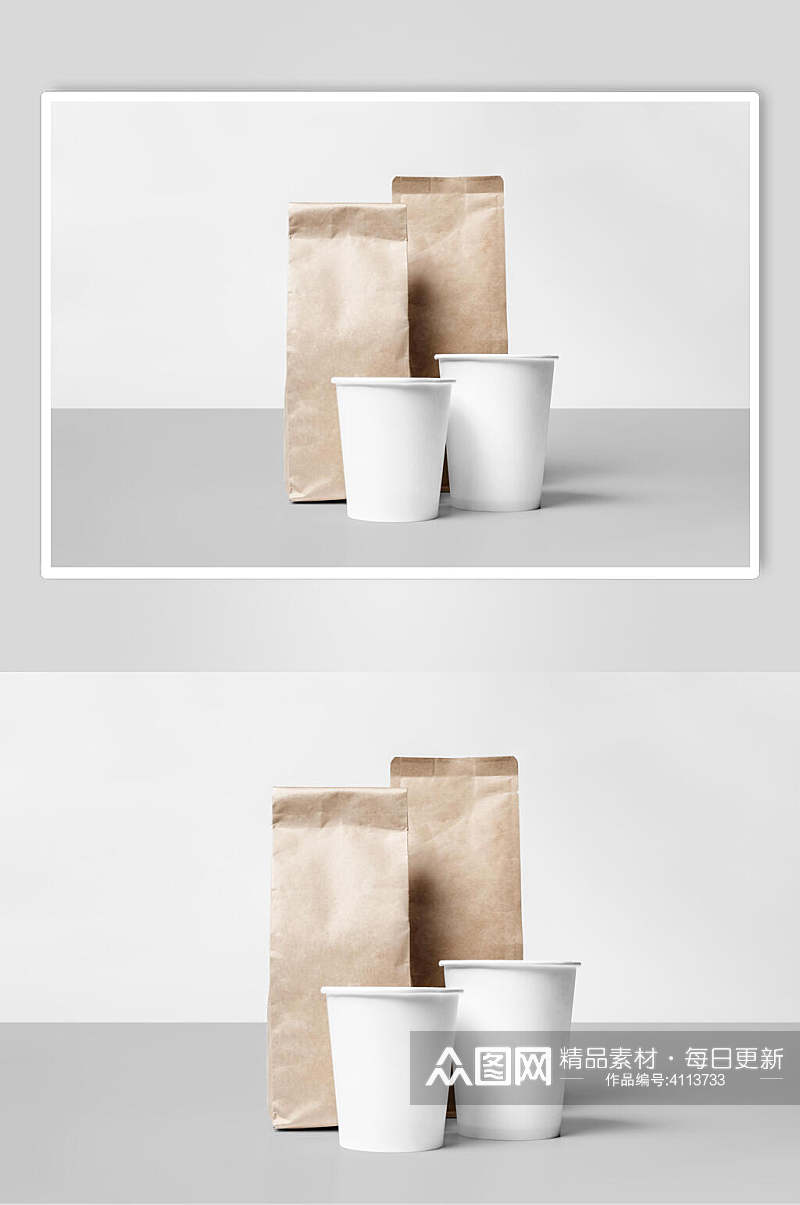 咖啡品牌纸质设计包装展示样机素材