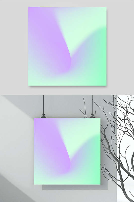 渐变绿紫高端大气柔和浅色矢量背景