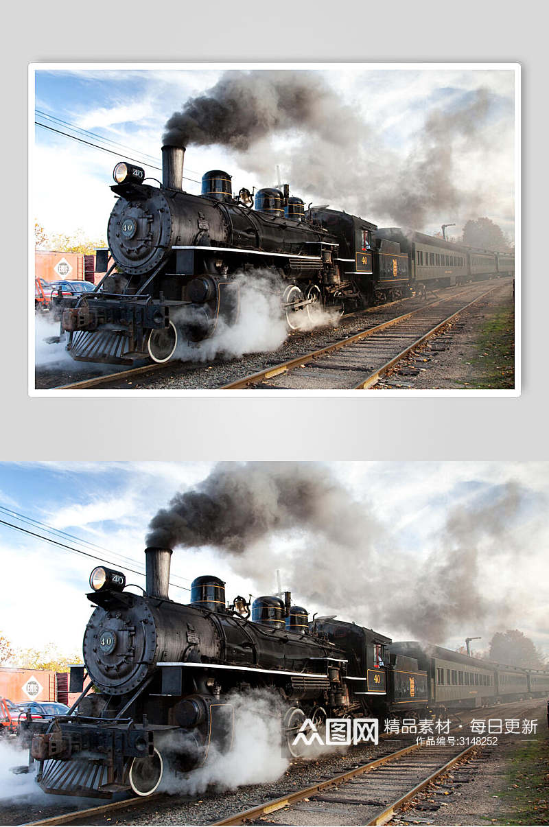 老蒸汽火车主题图片素材