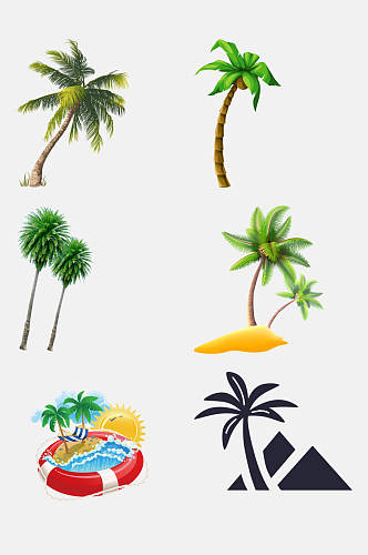 简洁夏天椰子树免抠素材