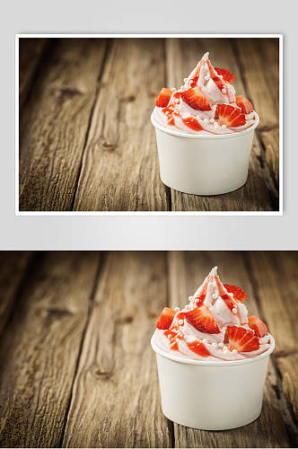 高清冰淇淋水果草莓图片