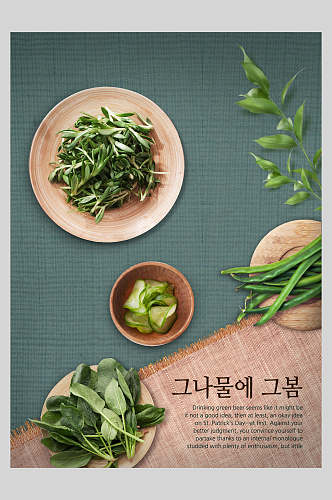 绿色蔬菜餐饮美食宣传海报